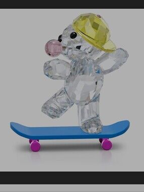 Brand New Packaged Swarovaki Kris Bear Skateboarder Large Crystal